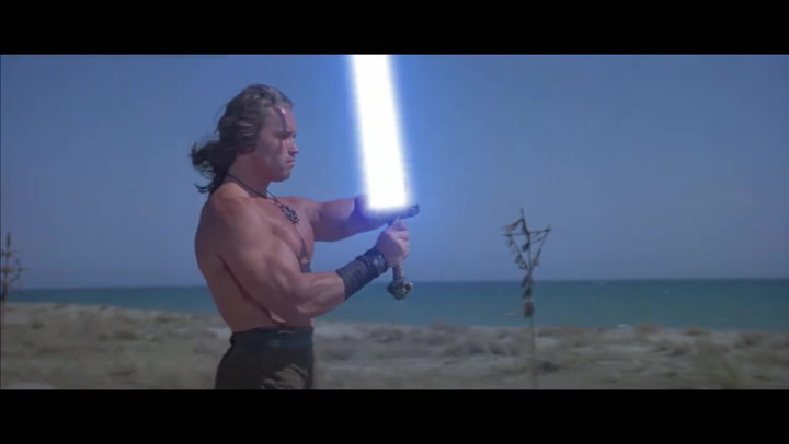 Začíná to jako obyčejná scéna z Barbara Conana, dokud Arnie nevytáhne svůj…